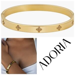 Adornia CZ Clover Bangle Bracelet